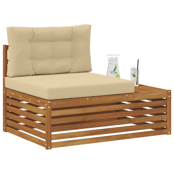 Outdoor Endsofa 3er Set Akazie Natur Beige