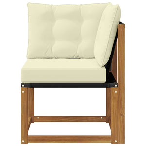 Outdoor Ecksofa Akazie Massivholz Natur