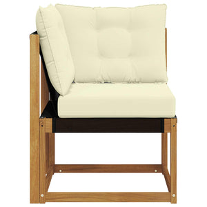 Outdoor Ecksofa Akazie Massivholz Natur