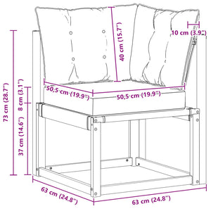 Outdoor Ecksofa Akazie Massivholz Natur