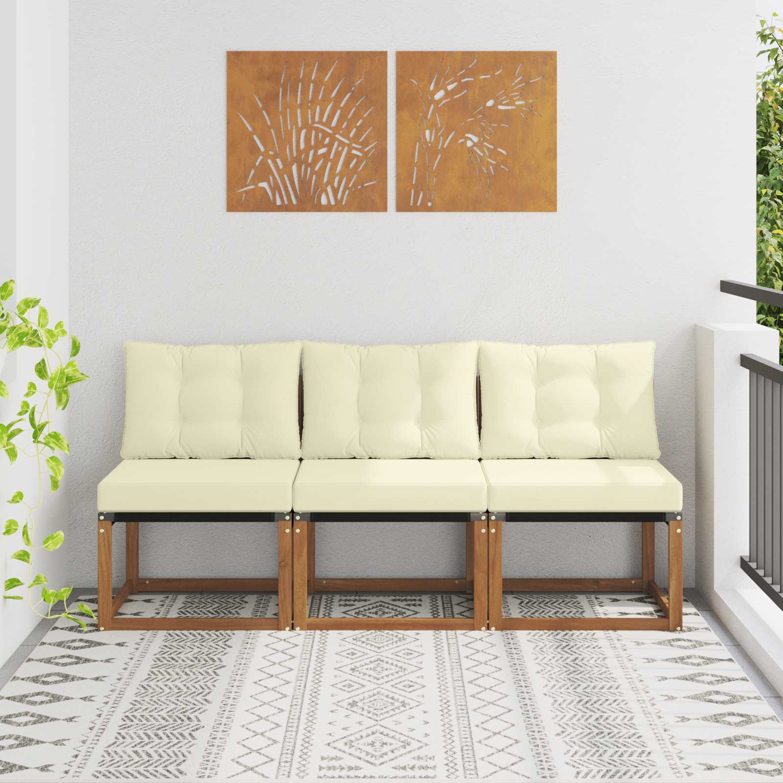 3er Outdoor Mittelsofa Gartenmöbel