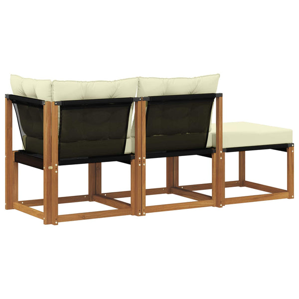 Outdoor Lounge Sofa Set, 3-teilig, Natur/Creme