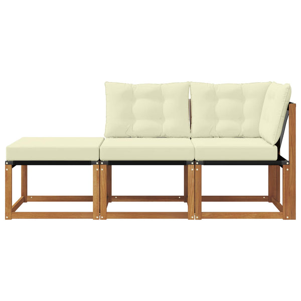 Outdoor Lounge Sofa Set, 3-teilig, Natur/Creme