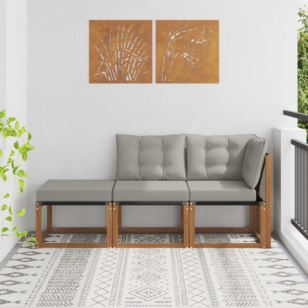 Outdoor Lounge Sofa Set, 3-teilig, Hellgrau