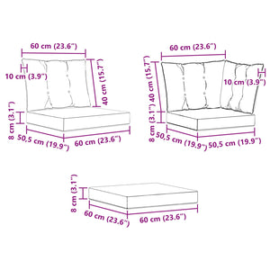 Outdoor Lounge Sofa Set, 3-teilig, Hellgrau