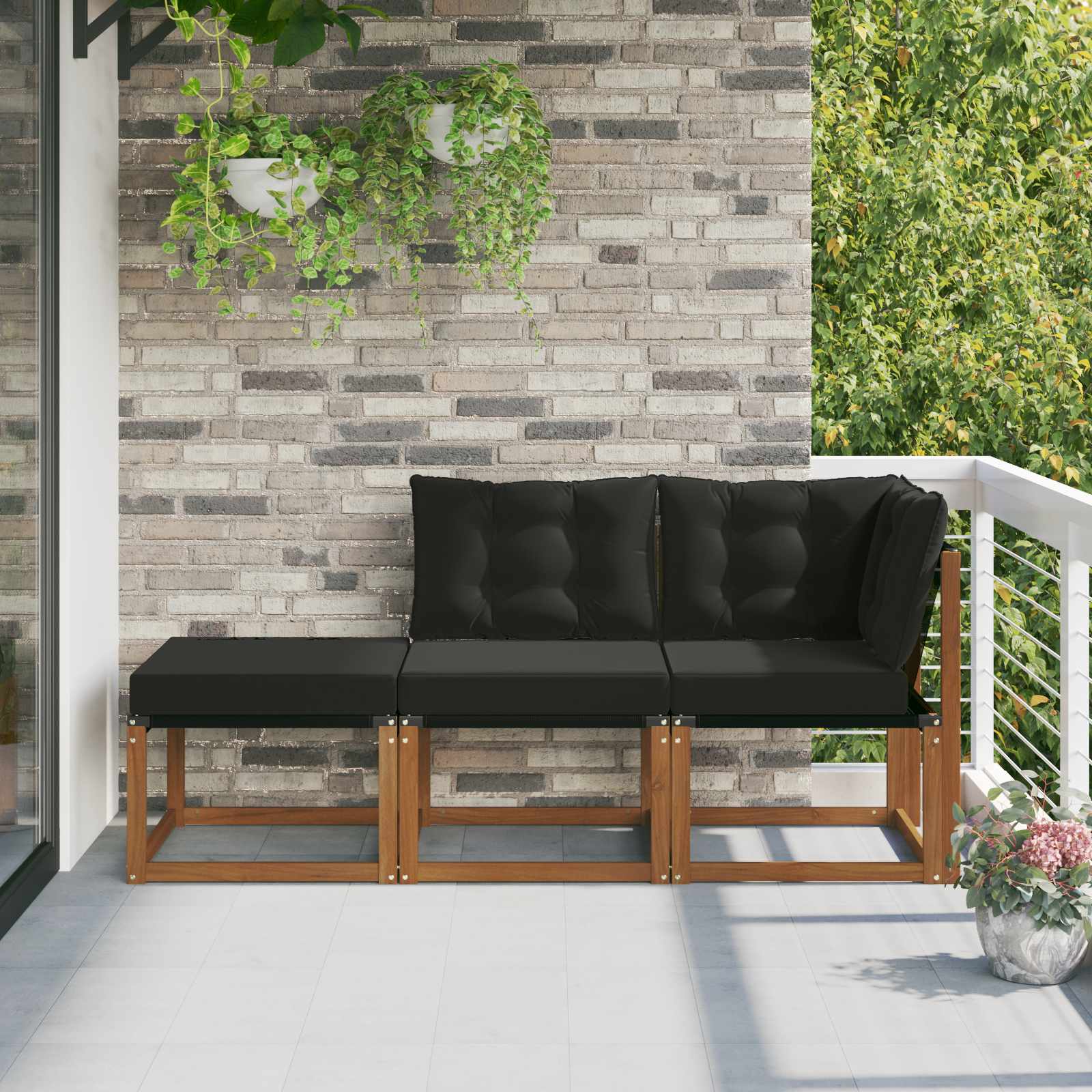 Outdoor Lounge Sofa Set, 3-teilig, Akazie