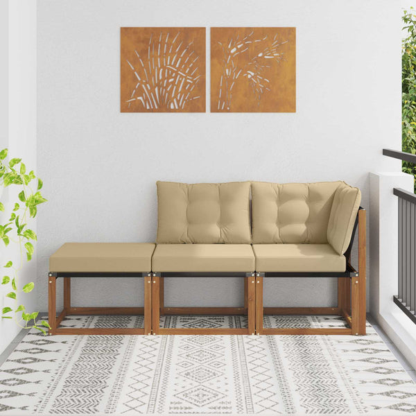 3-teiliges Outdoor-Schnittsofa Natur Beige