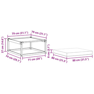 Akazie Outdoor Hocker Massivholz Natur