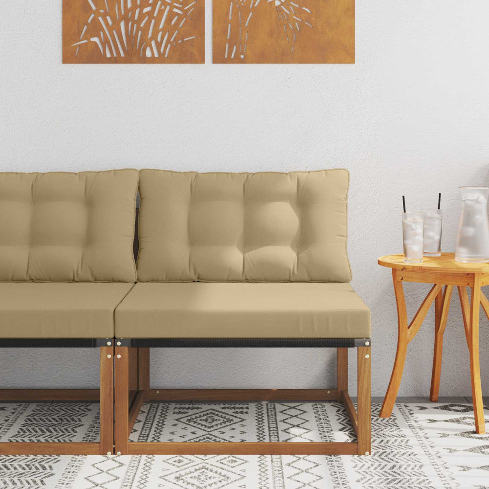 vidaXL Sectional Sofa Units Solid Acacia Wood Natural
