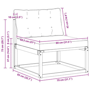 Akazie Massivholz Gartensofa Element