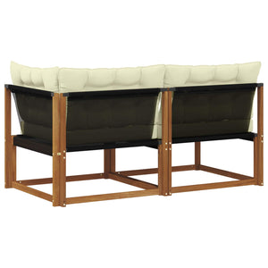 Modulares Gartensofa aus Akazienholz mit Kissen