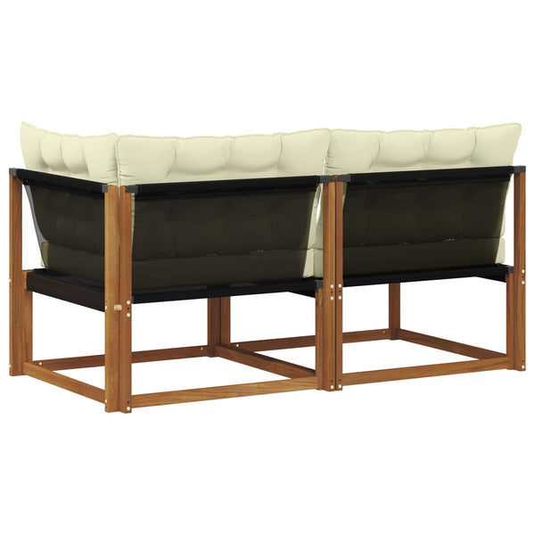 Modulares Gartensofa aus Akazienholz mit Kissen