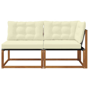 Modulares Gartensofa aus Akazienholz mit Kissen