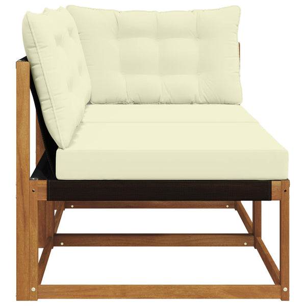 Modulares Gartensofa aus Akazienholz mit Kissen