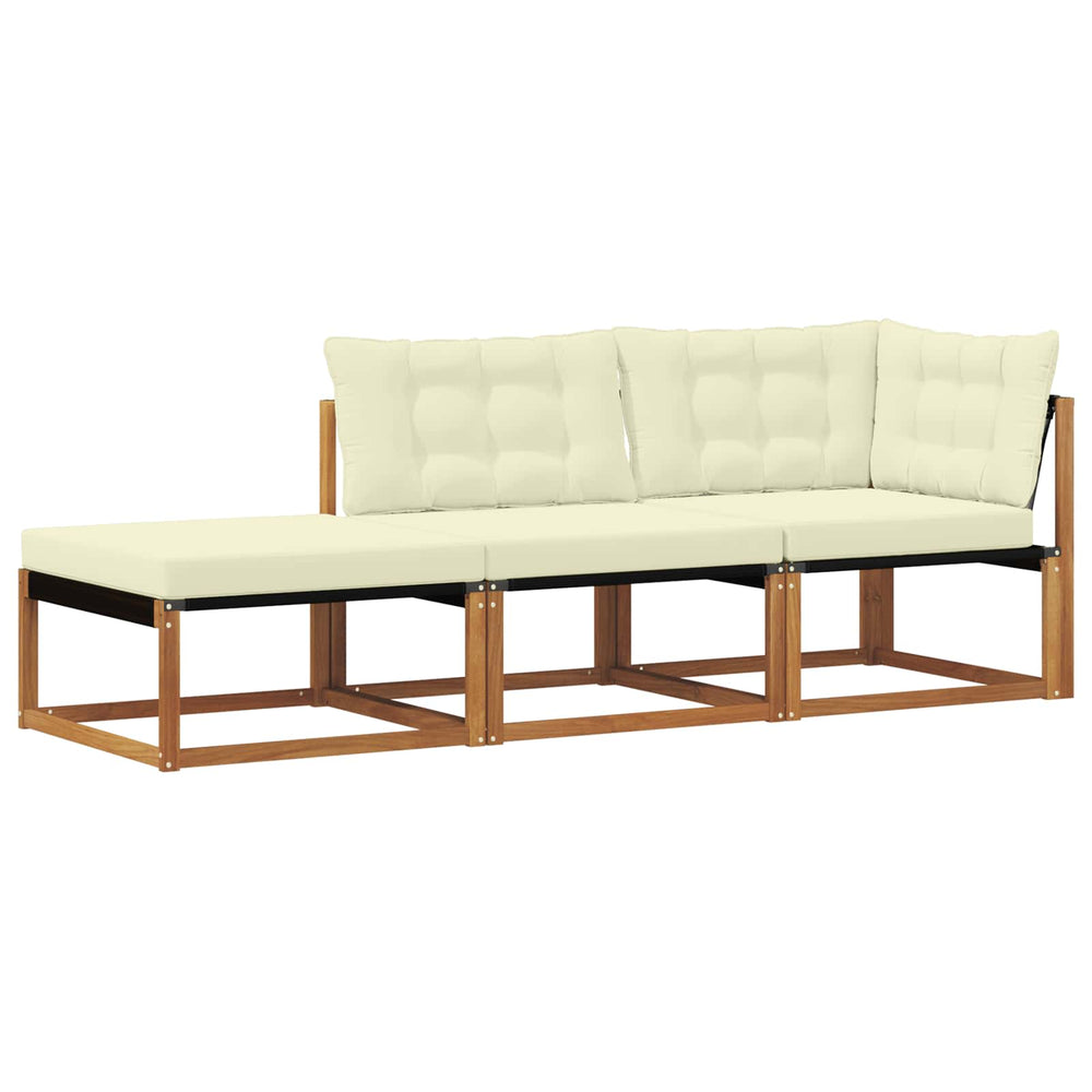 vidaXL Outdoor Corner Sofa Elements 3 pcs Natural Solid Acacia Wood
