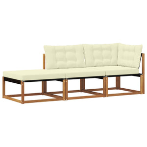 Ecksofa Gartenmöbel Set Akazie Massivholz 3-teilig
