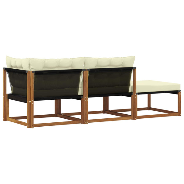 Ecksofa Gartenmöbel Set Akazie Massivholz 3-teilig