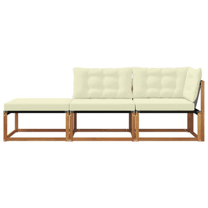 Ecksofa Gartenmöbel Set Akazie Massivholz 3-teilig