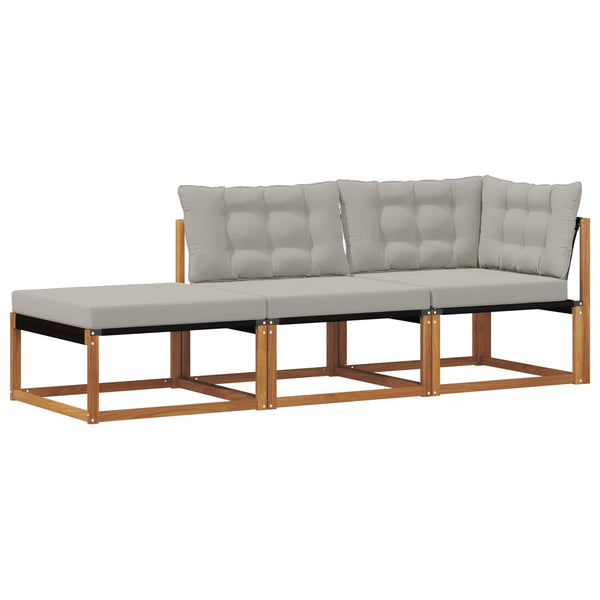 vidaXL Sectional Sofa Units 3 Piece Natural and Light Grey