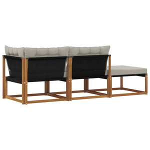 vidaXL Sectional Sofa Units 3 Piece Natural and Light Grey