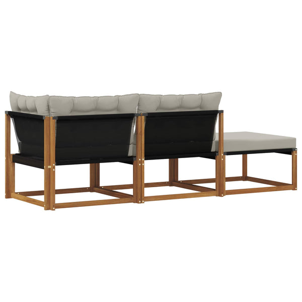 vidaXL Sectional Sofa Units 3 Piece Natural and Light Grey