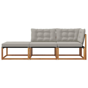 vidaXL Sectional Sofa Units 3 Piece Natural and Light Grey