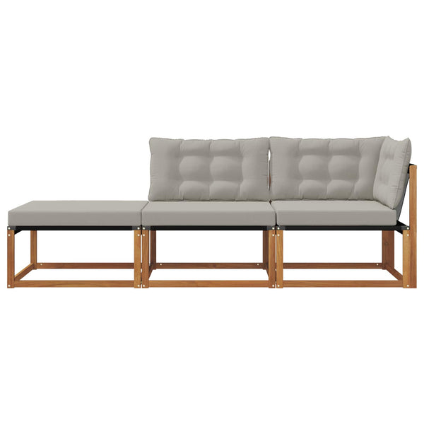 vidaXL Sectional Sofa Units 3 Piece Natural and Light Grey