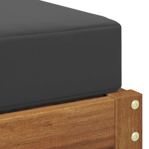 Hocker Bank mit Kissen Natur Anthrazit