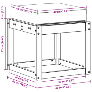 Hocker Bank mit Kissen Natur Anthrazit