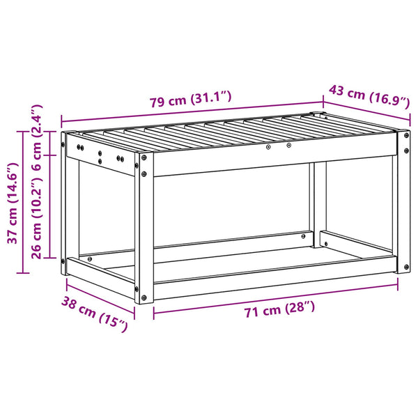 Akazienholz Outdoor Hocker Bank