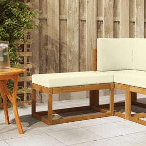 Outdoor Hockerbank mit Kissen, Natur/Creme