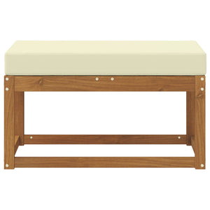 Outdoor Hockerbank mit Kissen, Natur/Creme
