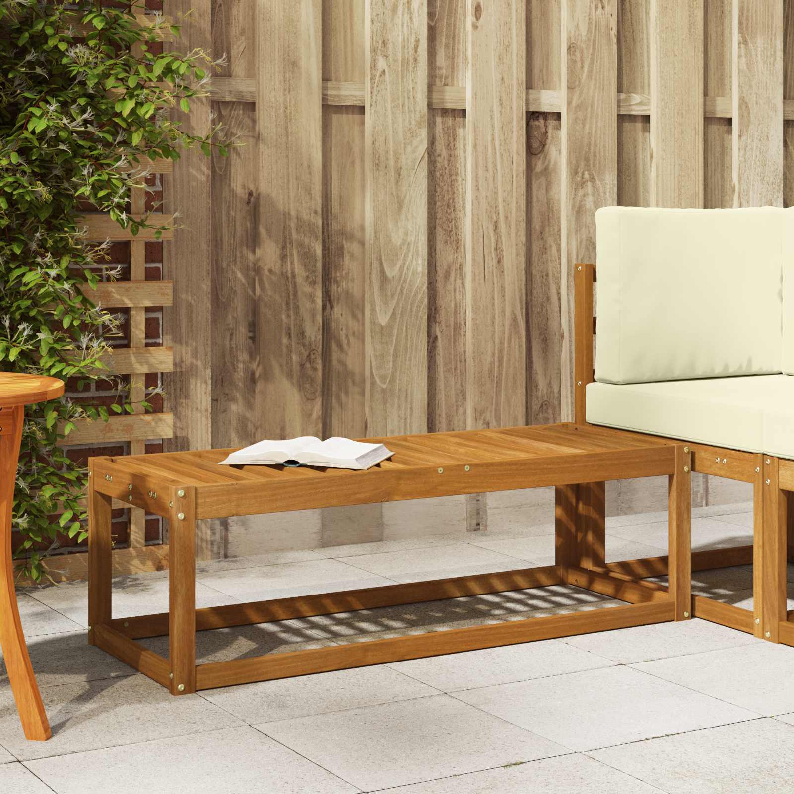 vidaXL Banc de jardin Nature 115 x 43 x 37 cm en bois d'acacia massif