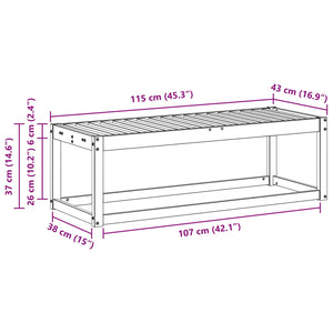 vidaXL Banc de jardin Nature 115 x 43 x 37 cm en bois d'acacia massif
