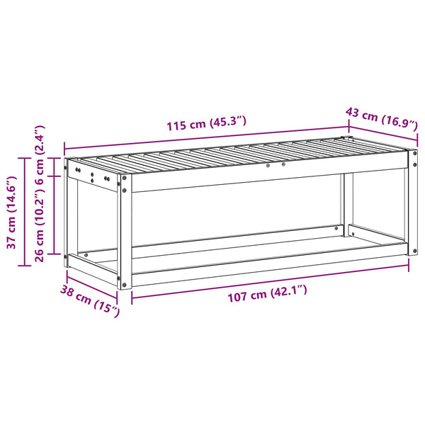 vidaXL Banc de jardin Nature 115 x 43 x 37 cm en bois d'acacia massif