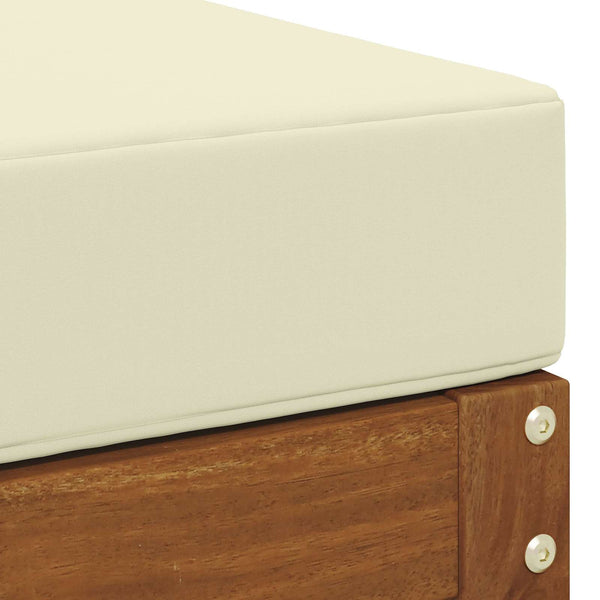 Outdoor Hockerbank mit Kissen, Natur/Creme
