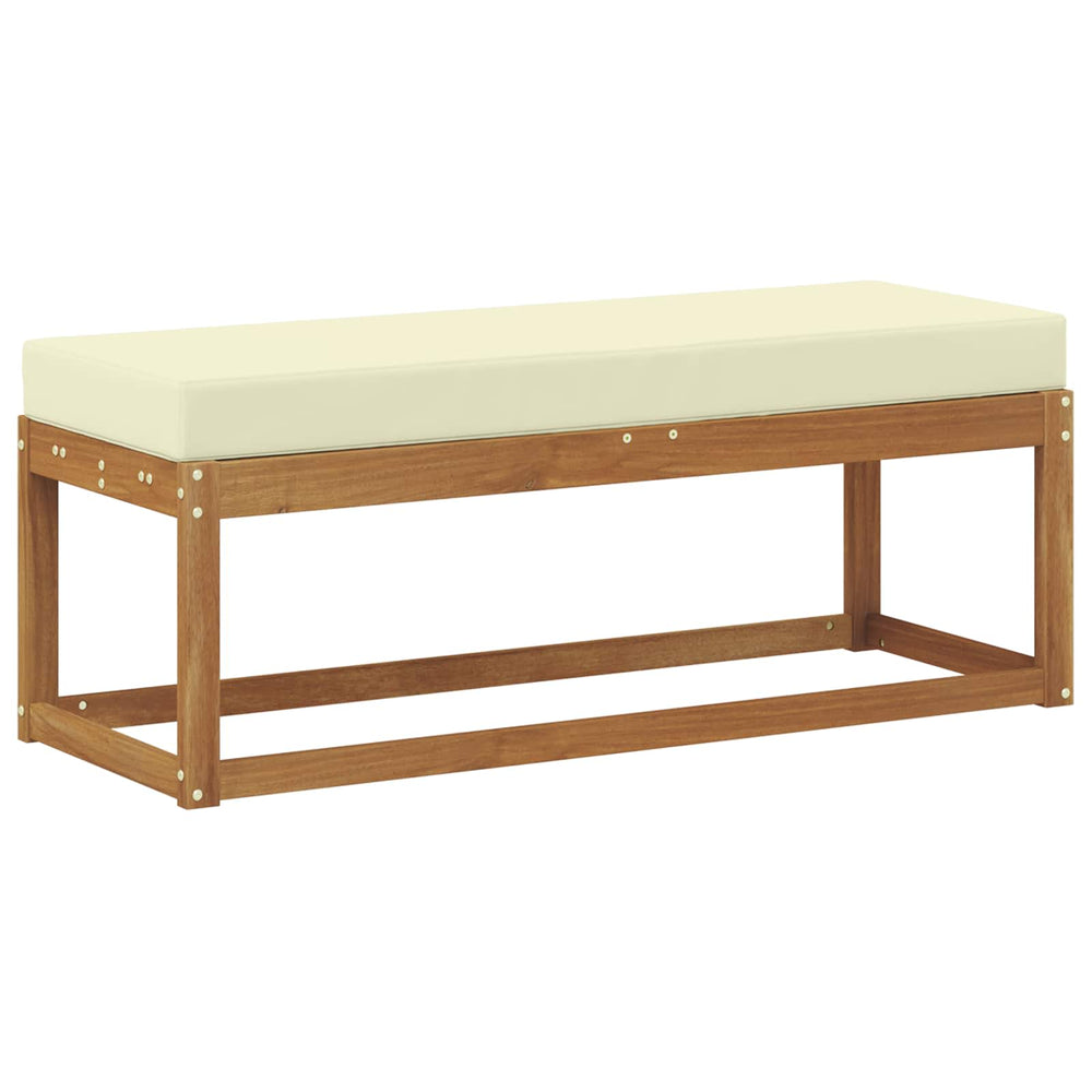 Outdoor Hockerbank mit Kissen, Natur/Creme