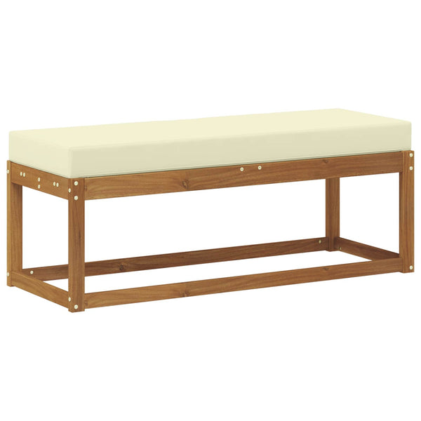 Outdoor Hockerbank mit Kissen, Natur/Creme