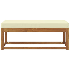 Outdoor Hockerbank mit Kissen, Natur/Creme