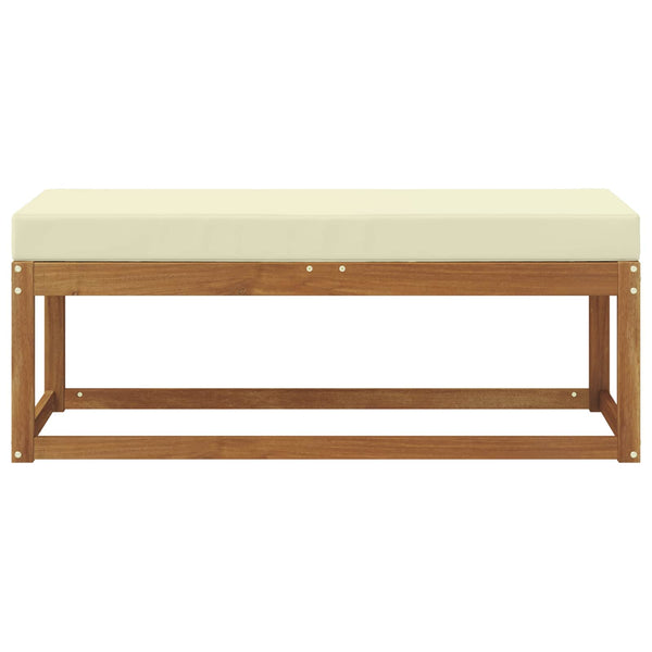 Outdoor Hockerbank mit Kissen, Natur/Creme