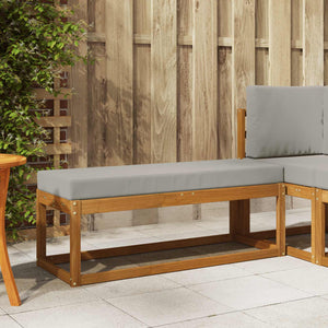 Hocker Bank mit Kissen, Natur/Hellgrau