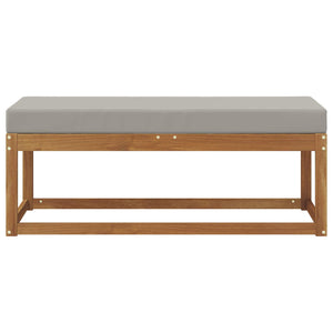 Hocker Bank mit Kissen, Natur/Hellgrau
