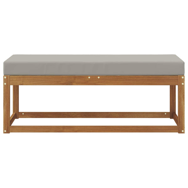 Hocker Bank mit Kissen, Natur/Hellgrau