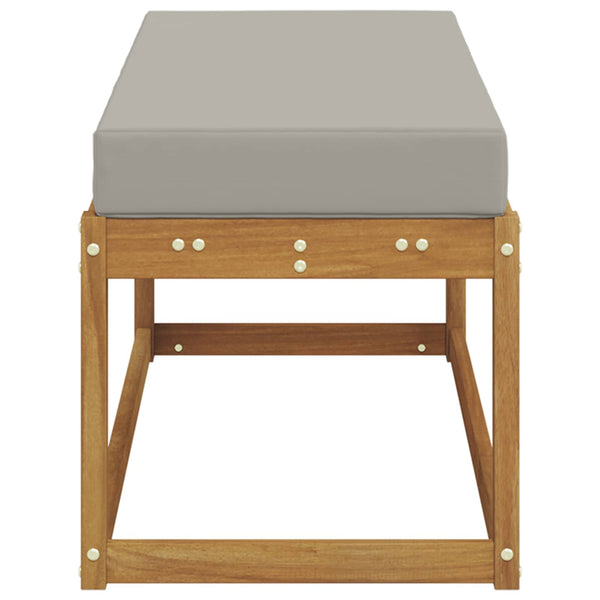 Hocker Bank mit Kissen, Natur/Hellgrau