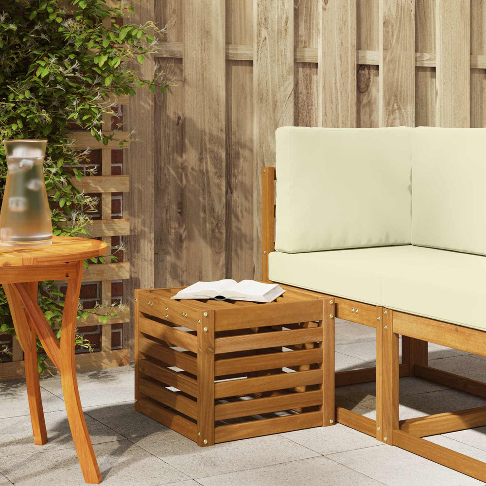 Outdoor Hocker Bank Akazie Massivholz 43x43x37 cm