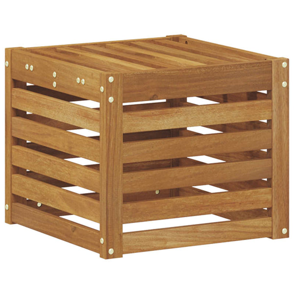 Outdoor Hocker Bank Akazie Massivholz 43x43x37 cm