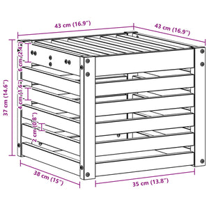 Outdoor Hocker Bank Akazie Massivholz 43x43x37 cm