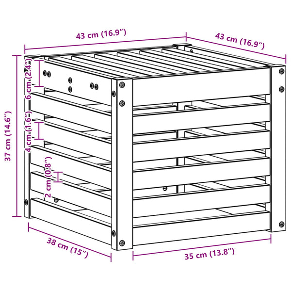 Outdoor Hocker Bank Akazie Massivholz 43x43x37 cm