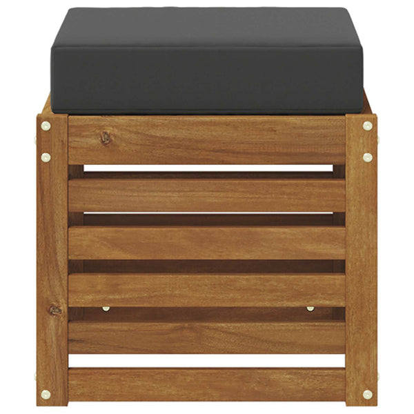 Akazienholz Hockerbank 2er Set