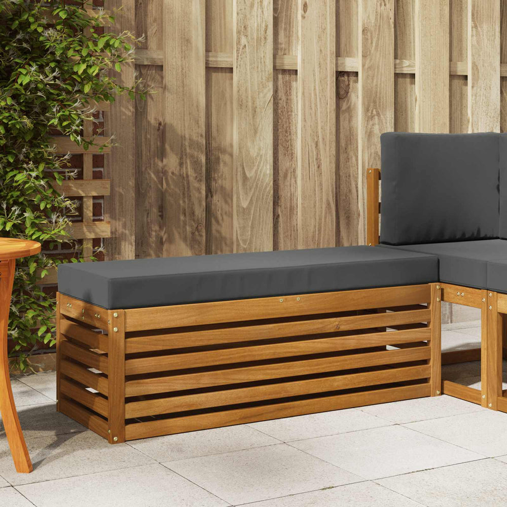 Hocker Bank mit Kissen, Natur/Anthrazit, 115cm